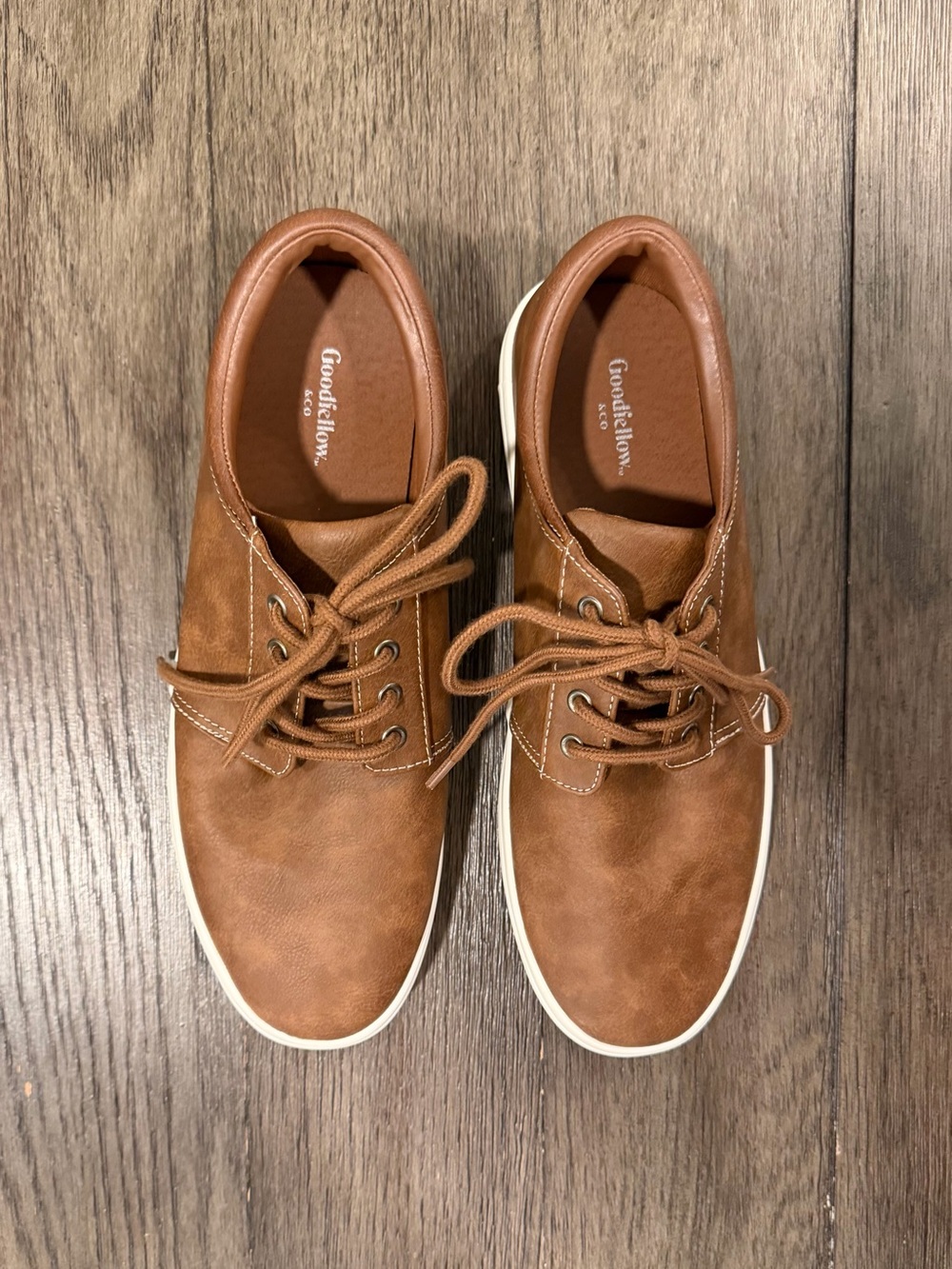 Goodfellow & Co Men’s Brown Faux Leather Lace-Up Sneakers Size 9 - Picture 2 of 4